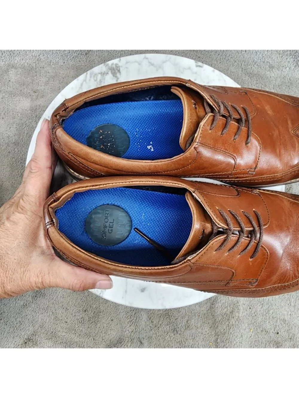 Nunn Bush Shoes Mens Size 12 Centro Flex Brown Leather Lace Up Oxfords *Read*